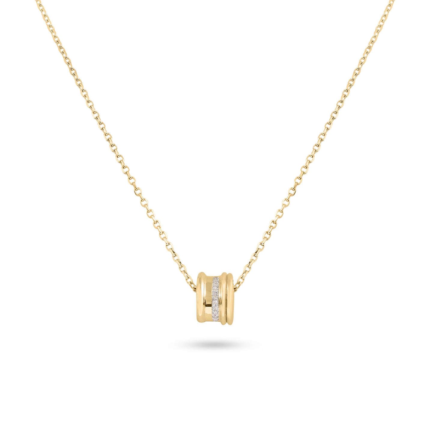 Queen | Yellow Gold Diamond Bead Necklace