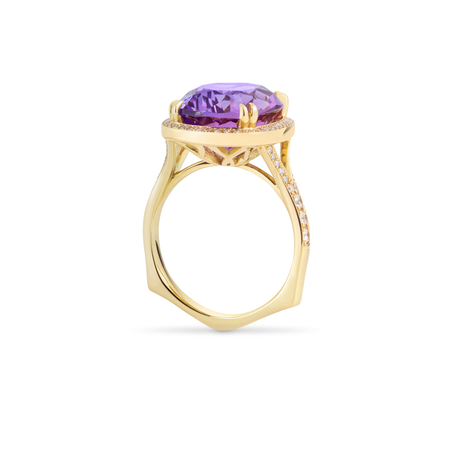 Lotus collection | Amethyst Elongated Cushion Ring