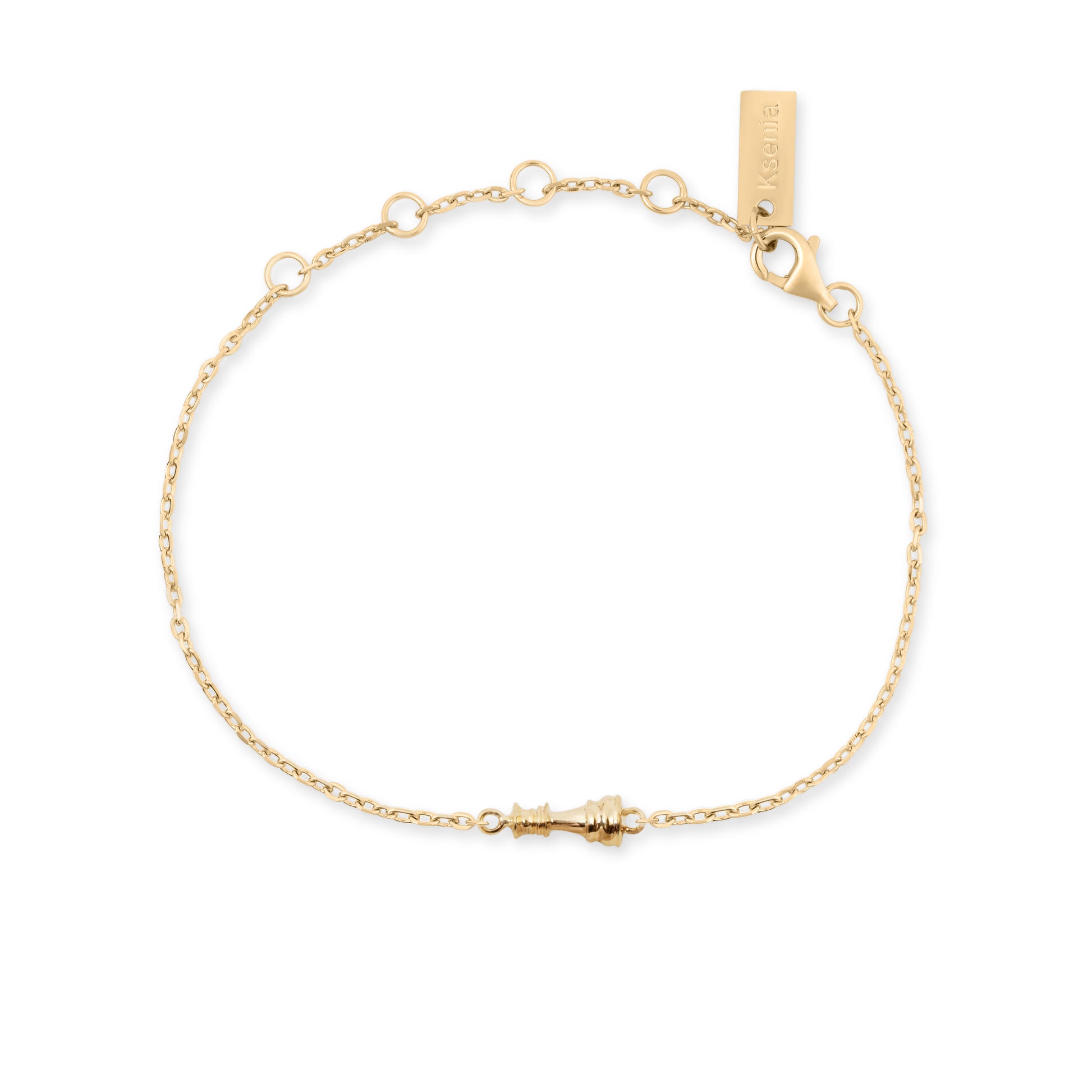 Ksenia Mirella Jewellery Queen Collection Gold bracelet with a clasp on a white background