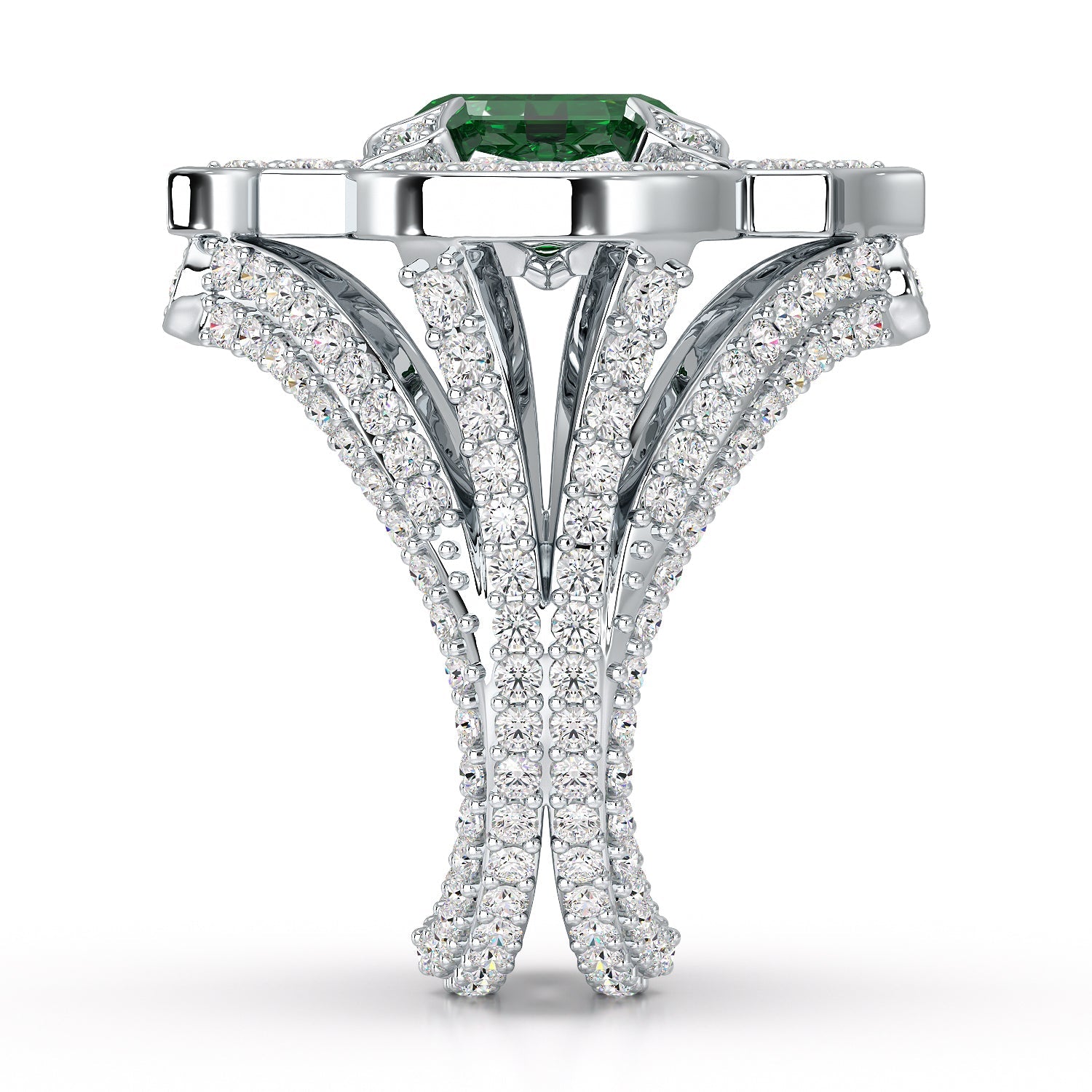 Regal-White Gold Emerald Ring - Ksenia Mirella Jewellery 