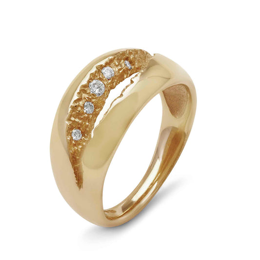 Rock Pool 18ct Yellow Gold Diamond Ring three quarter view