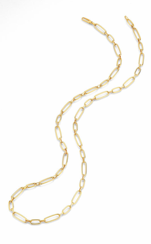 18ct Yellow Gold Link Chain Necklace – Polished Gold, 45cm or 64cm
