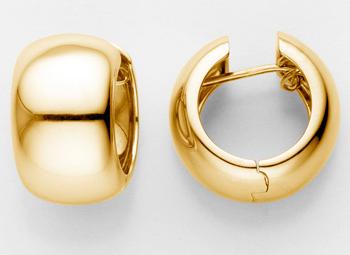 18ct Yellow Gold Extra-Wide Huggie Hoop Earrings