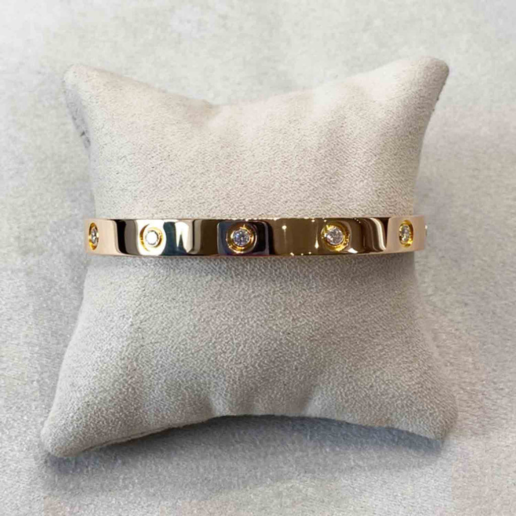 Rose Gold Cartier Love Bangle With Diamonds