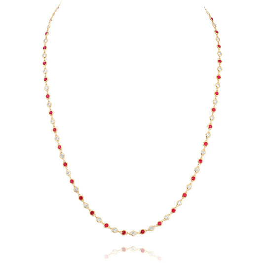 Yoga Collection- Yellow Gold Ruby & Diamond Necklace