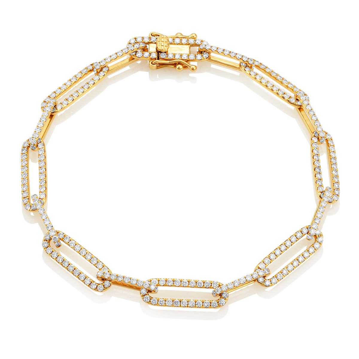 18ct Yellow or White Gold Chain-Link Diamond Bracelet