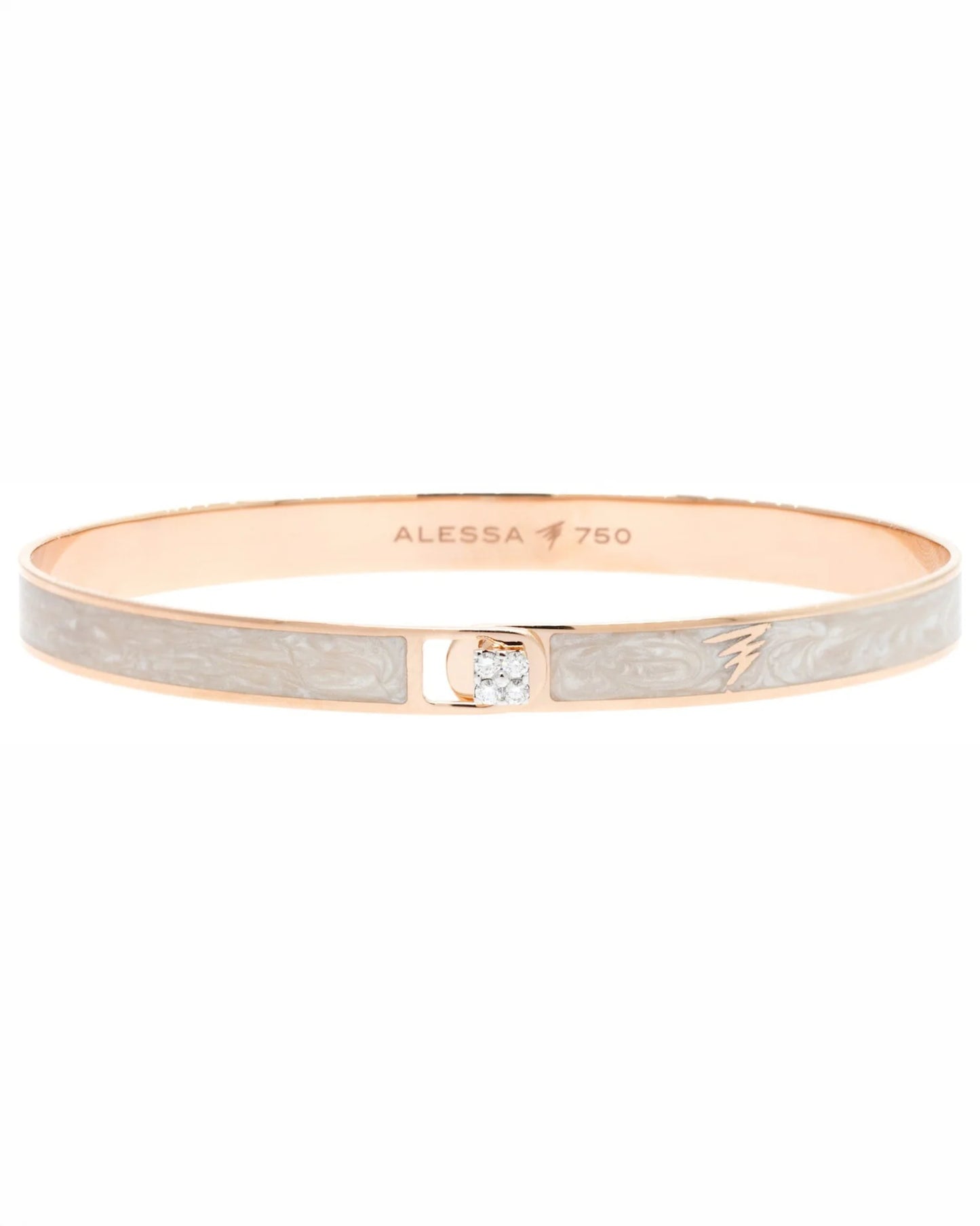 HAND-PAINTED | Rose Gold & Diamond Bangle Bracelet