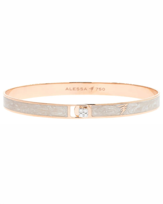 HAND-PAINTED | Rose Gold & Diamond Bangle Bracelet