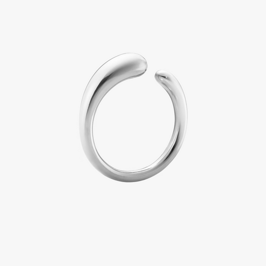 Silver ring on a white background