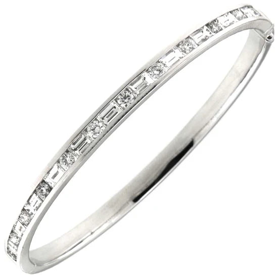 Platinum Diamond Bangle — Medium