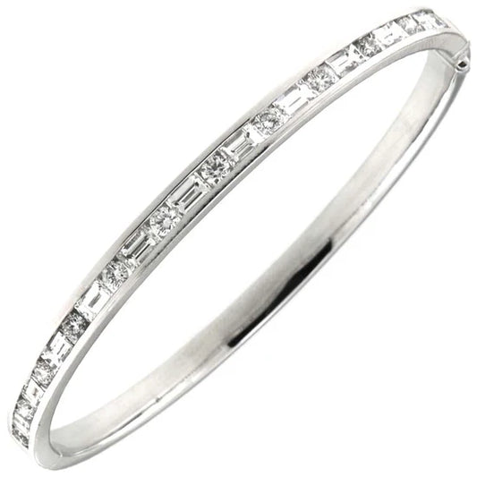 Platinum Diamond Bangle — Medium
