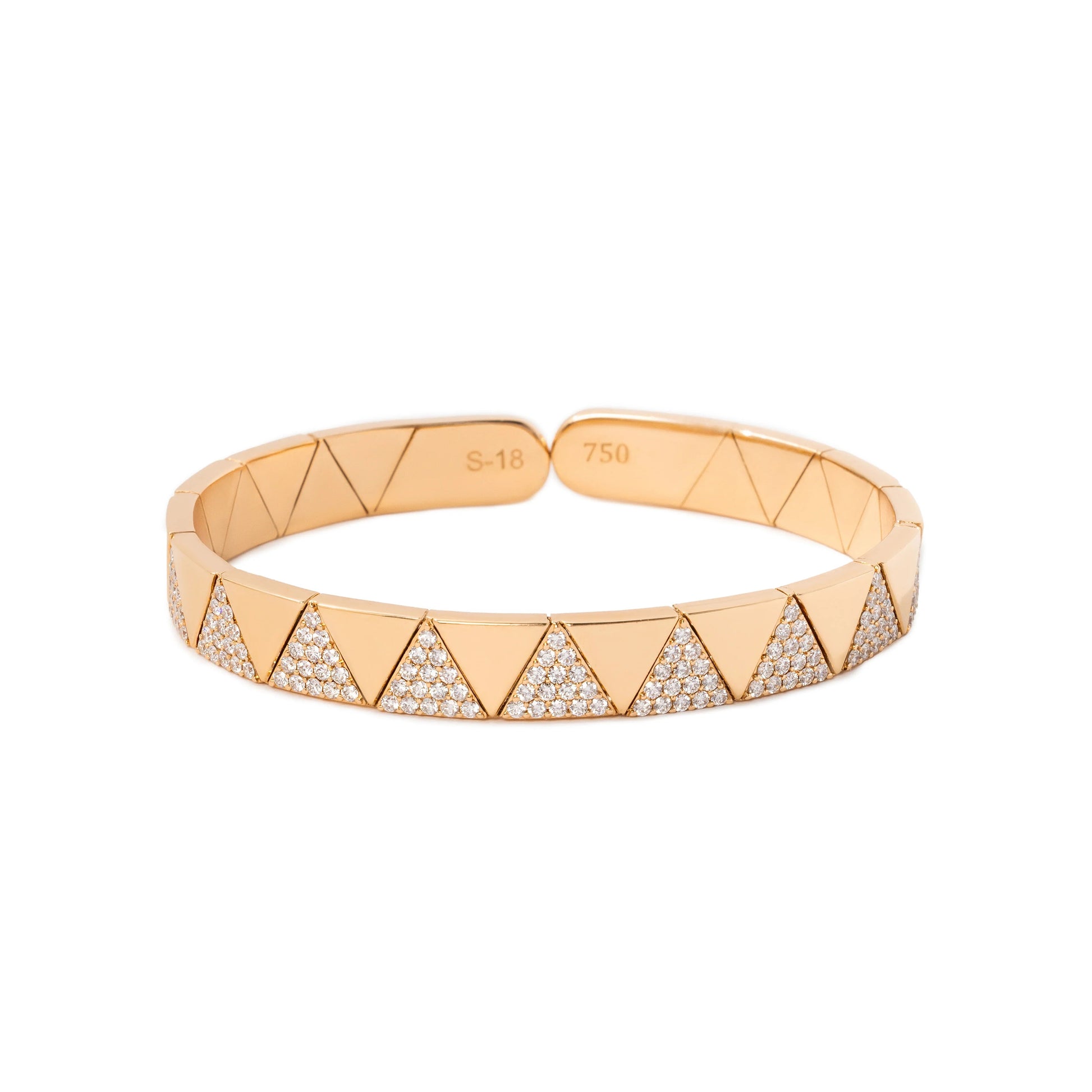 Alessa Rose gold and white diamond cuff bracelet 
