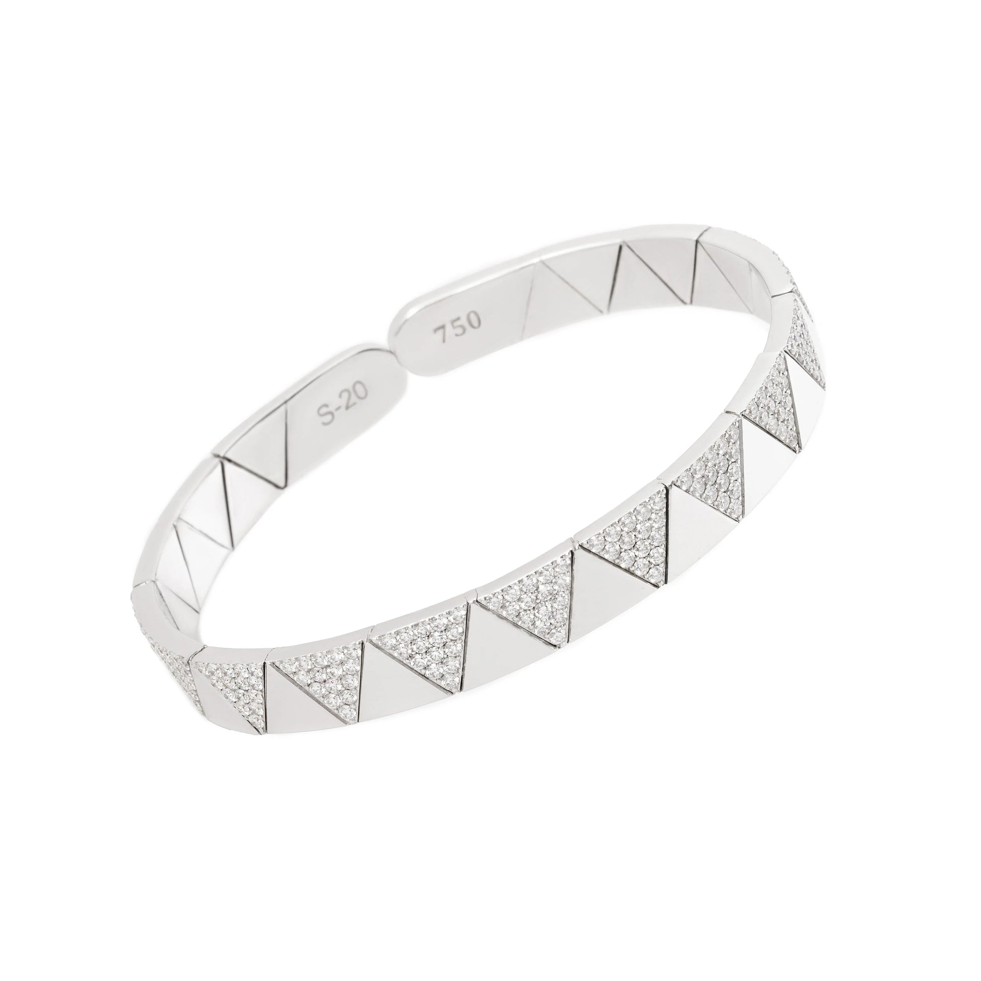 Alessa white gold and white diamond cuff bracelet 
