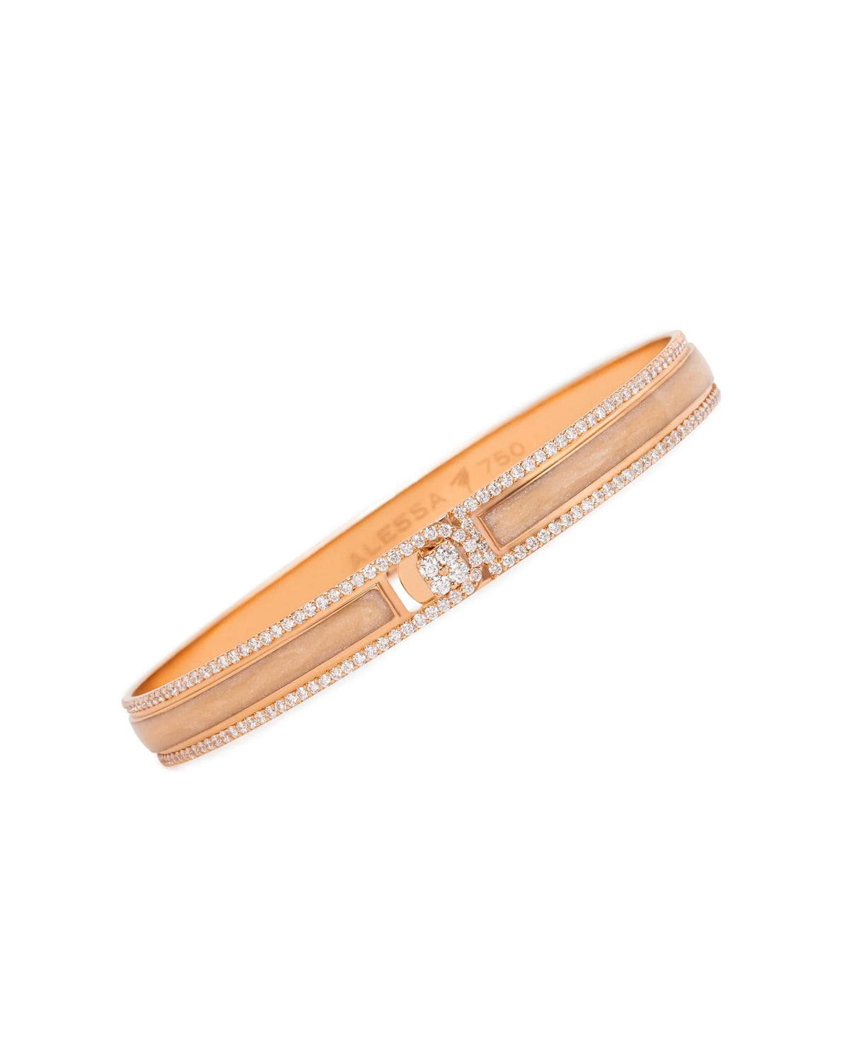 BORDER | Rose Gold & Diamond Bangle Bracelet Desert Rose