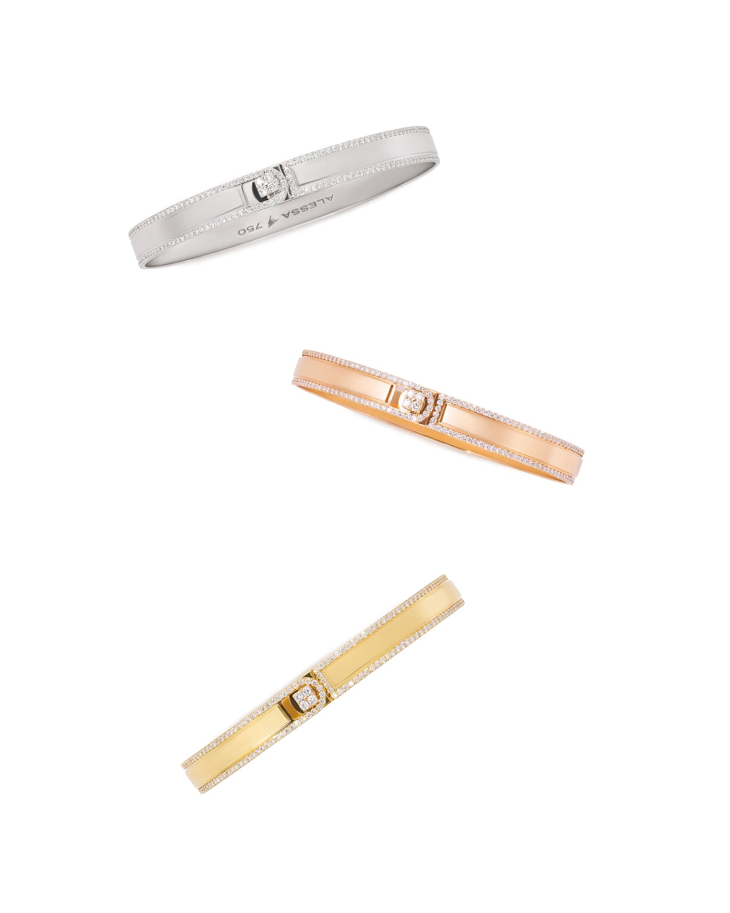 BORDER | Gold & Diamond Bangle Bracelet