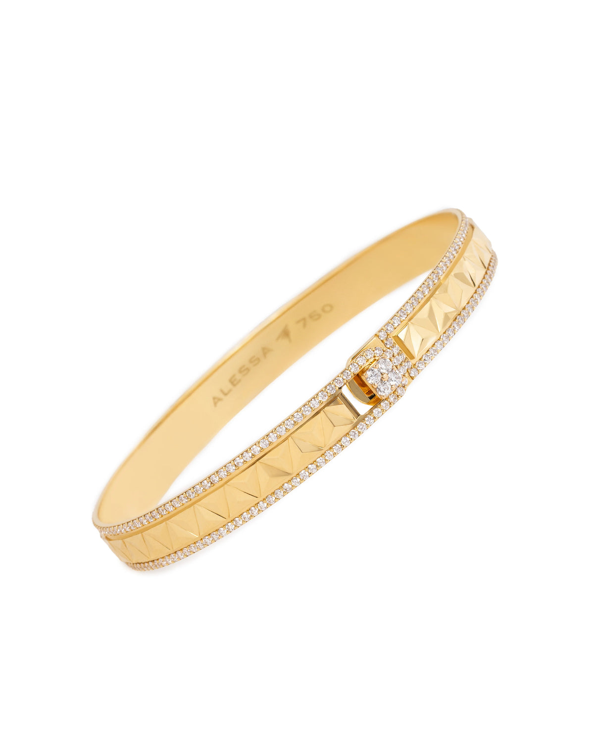 BORDER | Gold & Diamond Bangle Bracelet