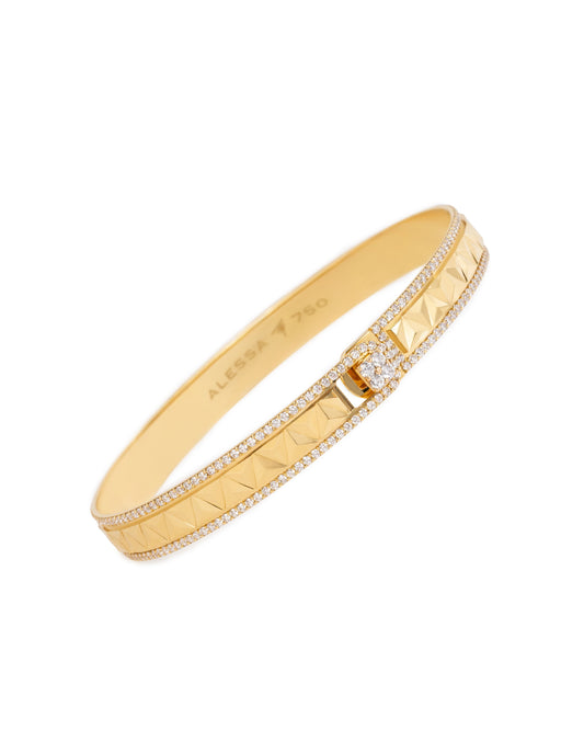 BORDER | Gold & Diamond Bangle Bracelet