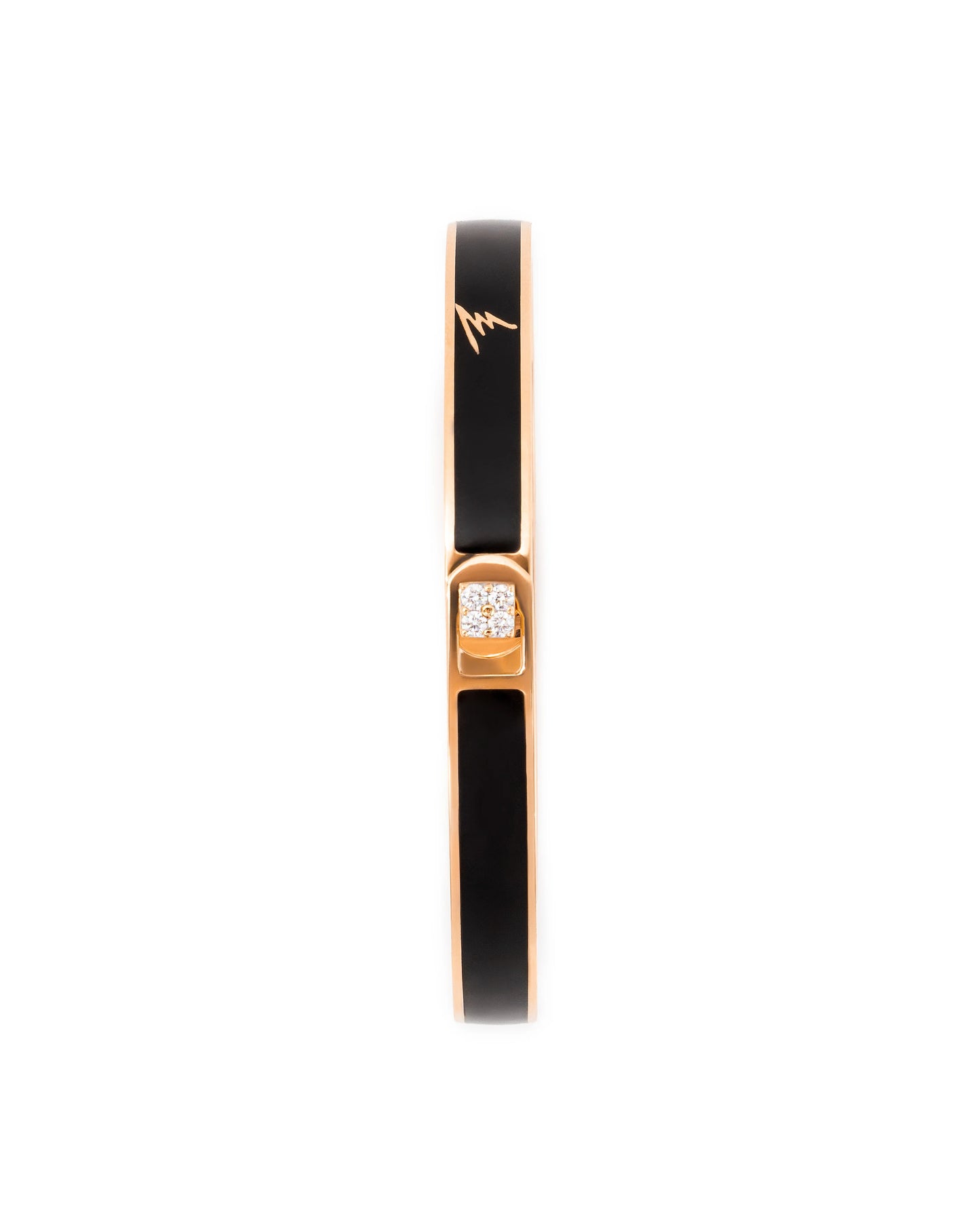 HAND-PAINTED | Rose Gold & Diamond Bangle Bracelet