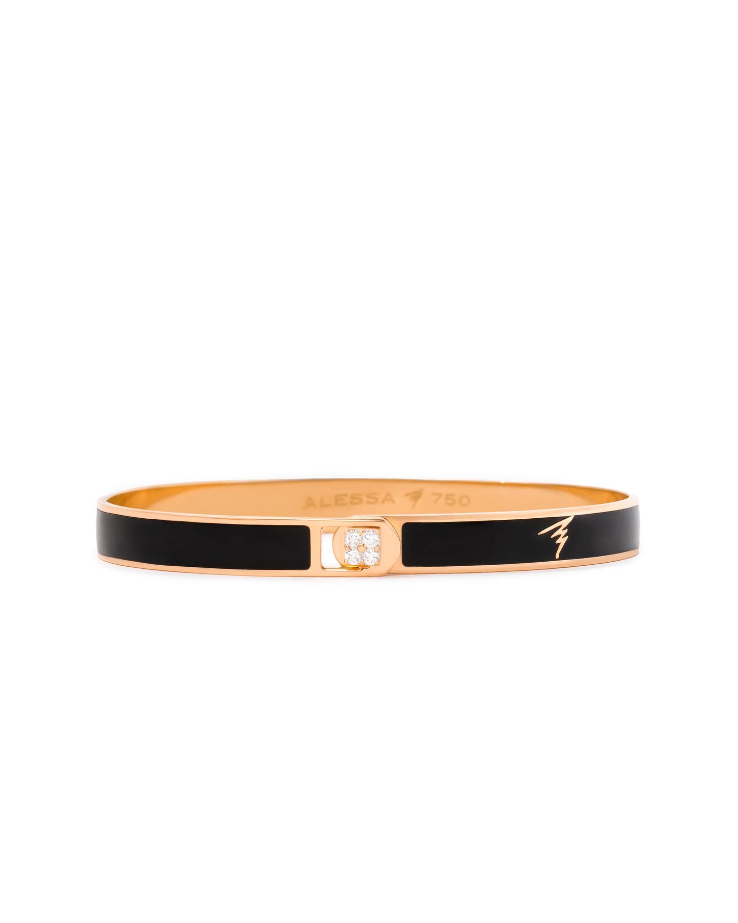 HAND-PAINTED | Rose Gold & Diamond Bangle Bracelet