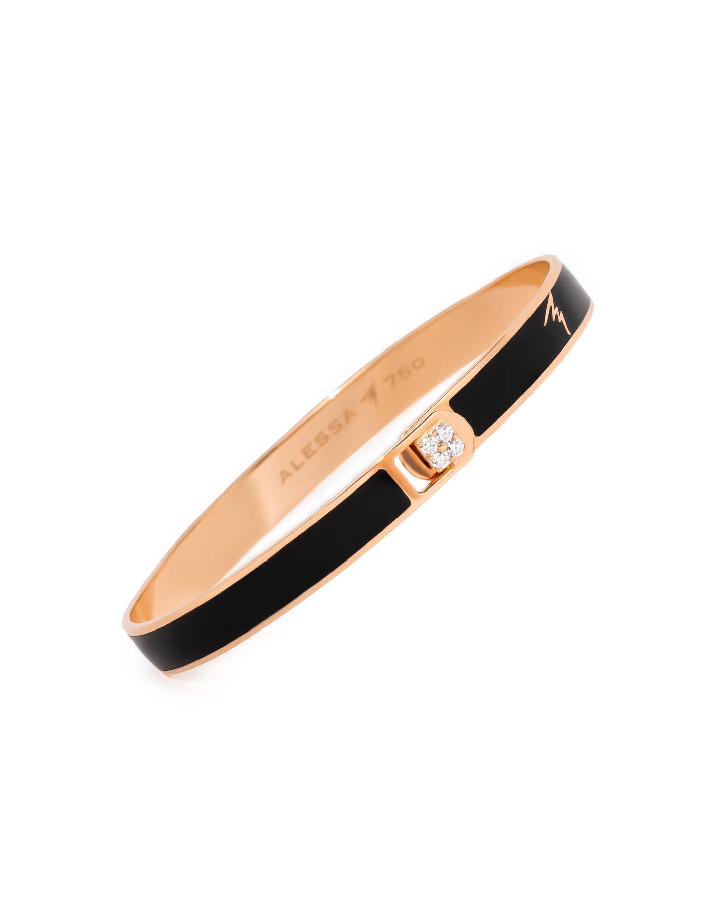HAND-PAINTED | Rose Gold & Diamond Bangle Bracelet