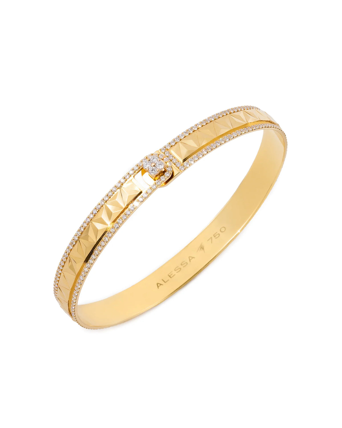 BORDER | Gold & Diamond Bangle Bracelet