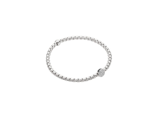 FOPE Eka Tiny Flex'it Bracelet with Pavé Diamond Disc