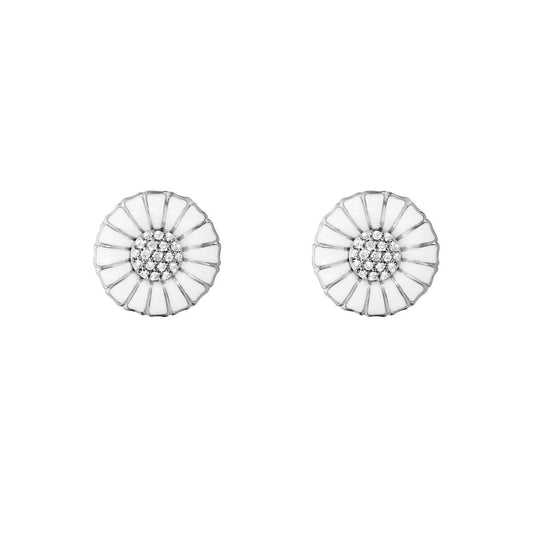 Georg Jensen Silver & Diamond Daisy Stud Earrings.