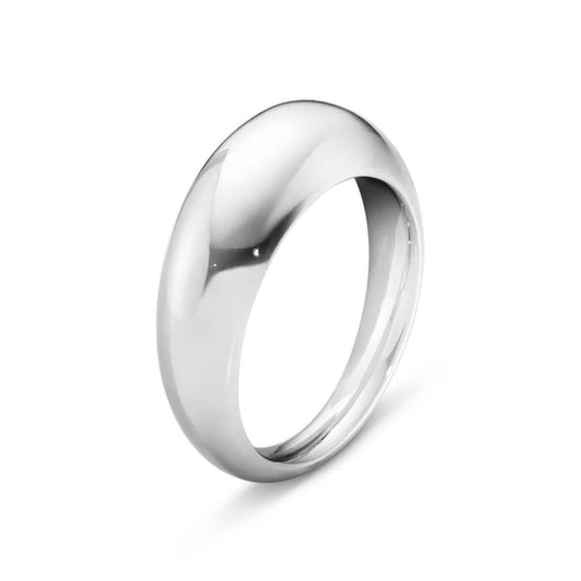 Silver ring on a white background