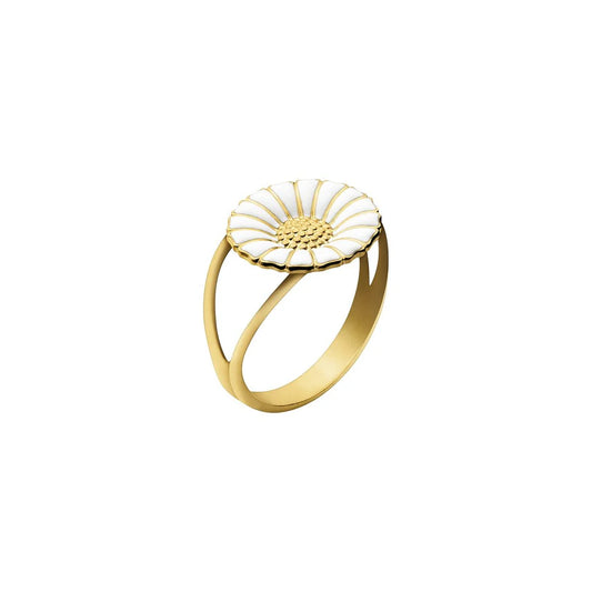 Georg Jensen Yellow Gold Plated Silver And White Daisy Ring