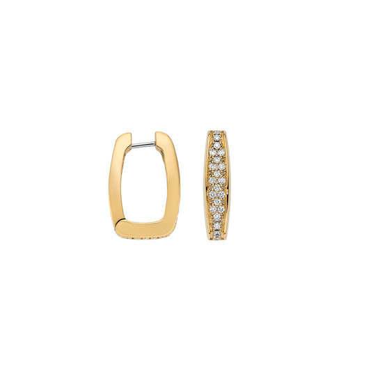 FOPE Eka Squared Hoop Earrings, Diamond Pavé 1.40ct