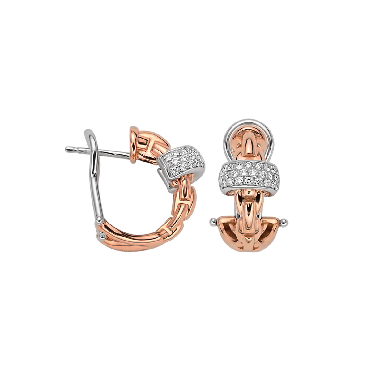 FOPE Eka Diamond Pavé Rondel Hoop Earrings