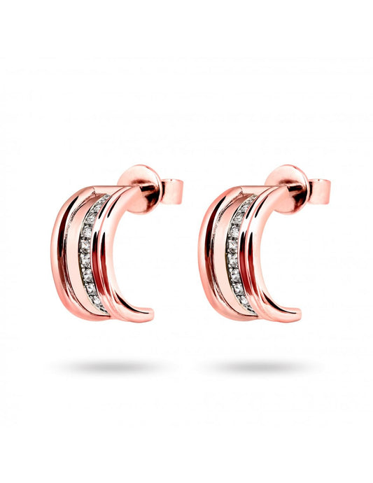 The Queen - Rose Gold Hoop Earrings - Ksenia Mirella Jewellery 