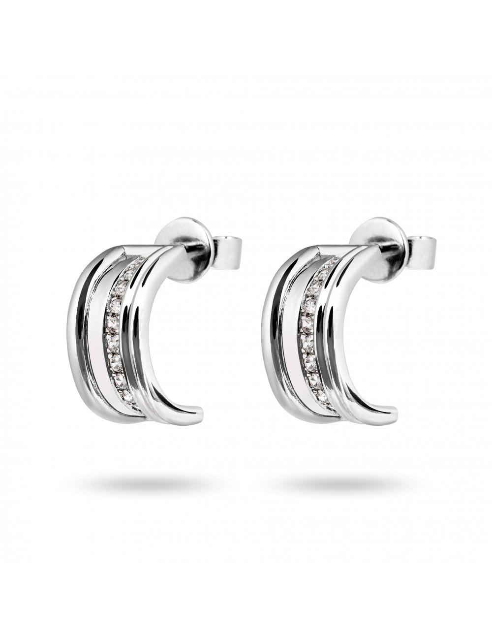 The Queen - White Gold Hoop Earrings - Ksenia Mirella Jewellery 