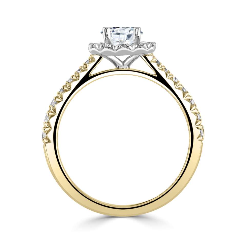 Lab-Grown Classic- Brilliant Cut Diamond Halo Ring - Ksenia Mirella Jewellery 