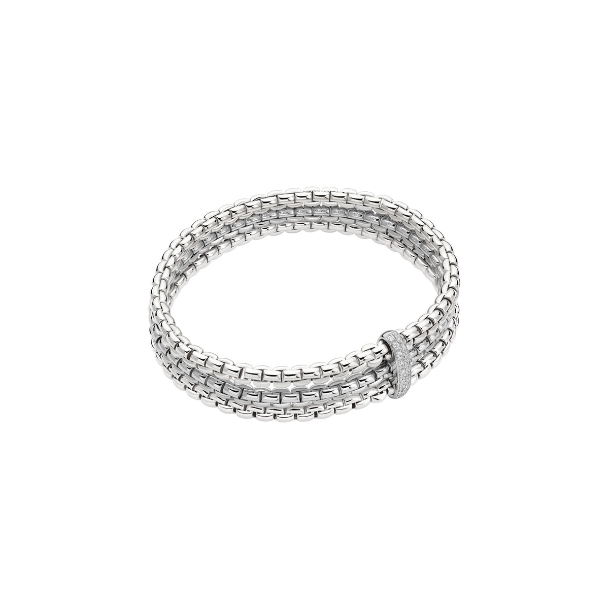 FOPE Eka 0.14ct Tricolour Gold Triple-Row Diamond Bracelet