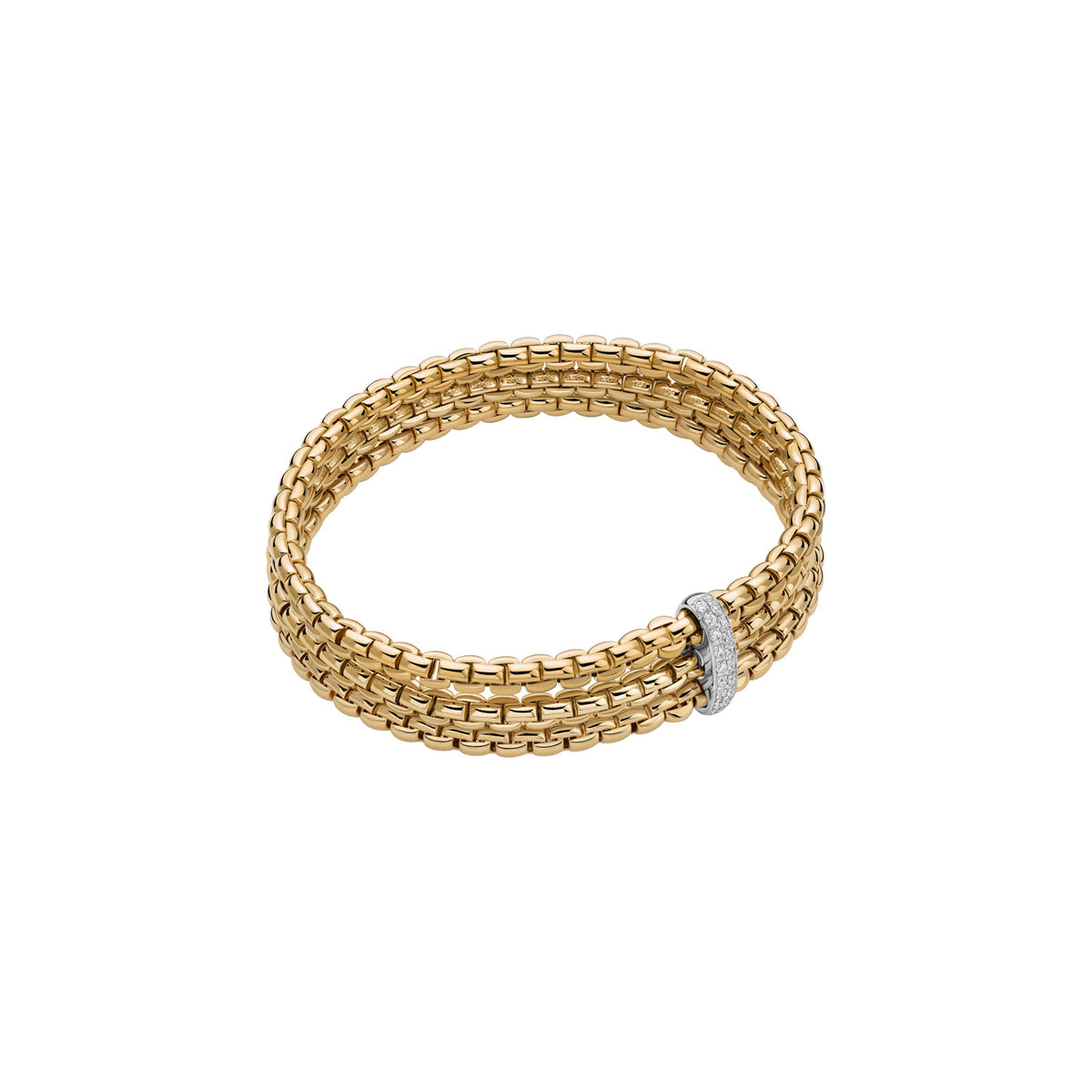 FOPE Eka 0.14ct Tricolour Gold Triple-Row Diamond Bracelet
