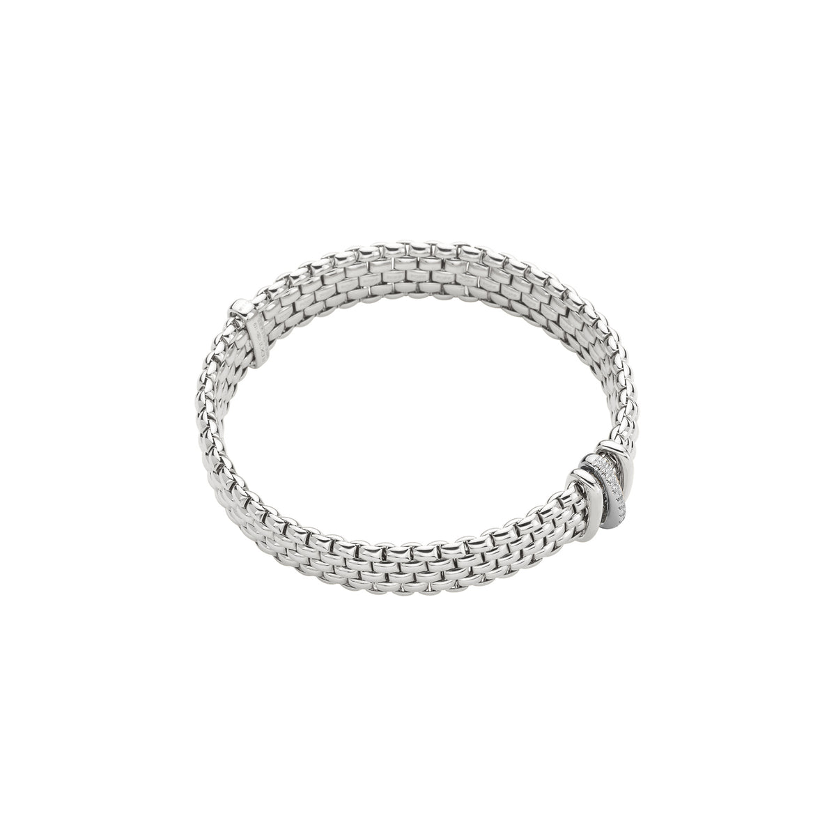 FOPE Panorama Gold Flex'it Bracelet with Three Rondels & Diamonds