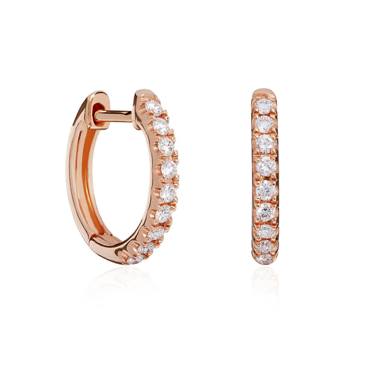 Rose Gold Castille Diamond Hoops