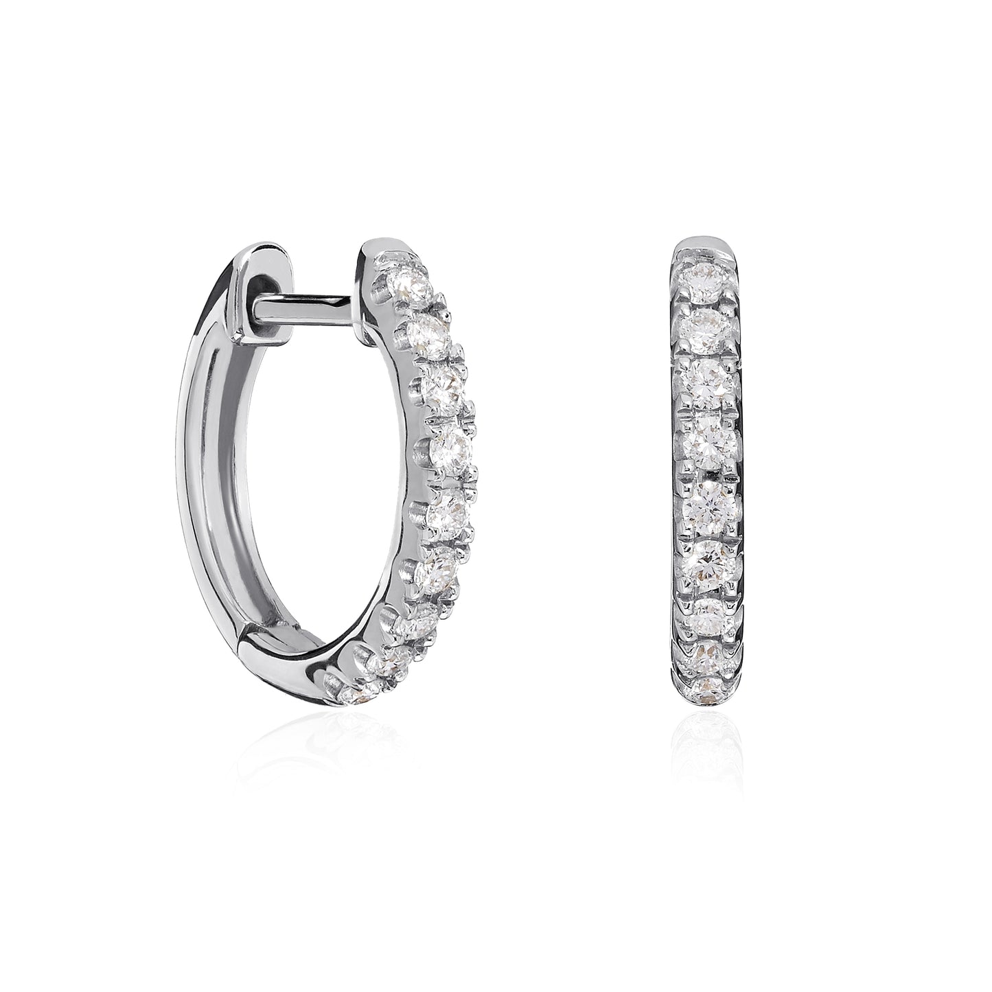 White Gold Castille Diamond Hoops