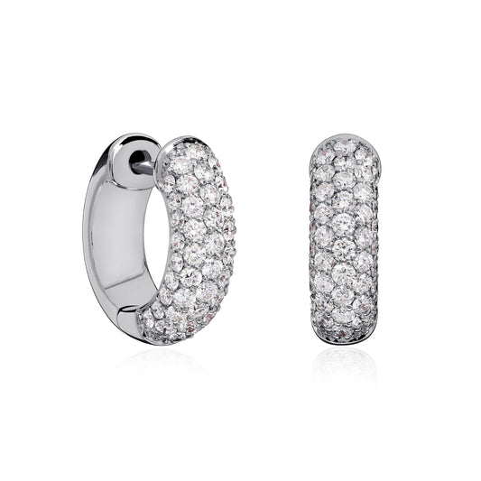 White Gold Diamond Pavé Hoops