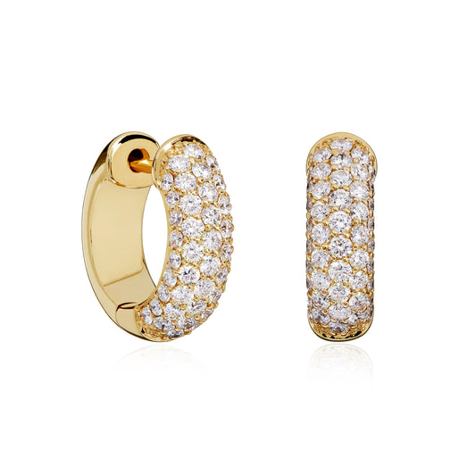 Yellow Gold Diamond Pavé Hoops