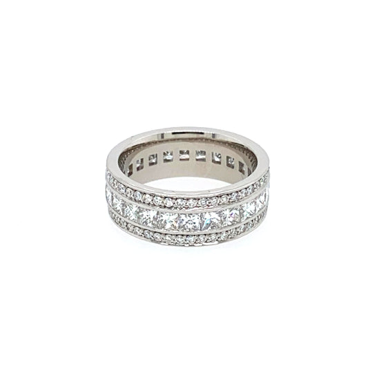Full Diamond Eternity Ring with Princess-Cut Diamonds
