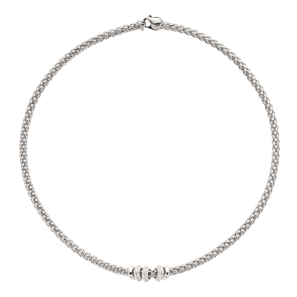 Fope Solo Necklace with Multiple Diamond Rondels