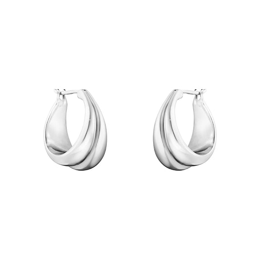 Georg Jensen Curve Silver Hoops