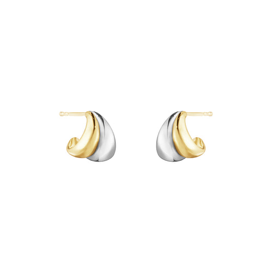 Georg Jensen Small Curve Silver And 18ct Hoops