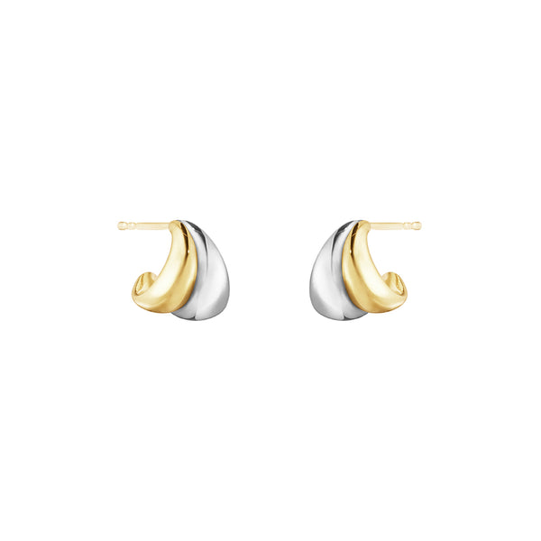 Georg Jensen Small Curve Silver And 18ct Hoops