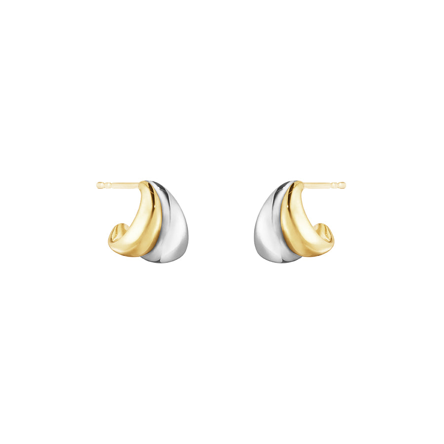 Georg Jensen Small Curve Silver And 18ct Hoops