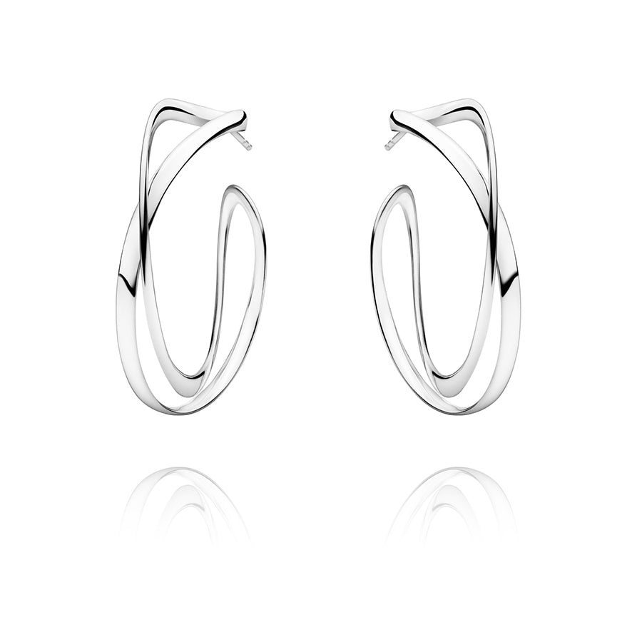 Georg Jensen Large Silver Infinity Hoops