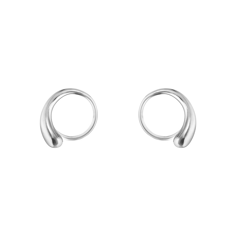front profile of Georg Jenson silver mercy swirl earings