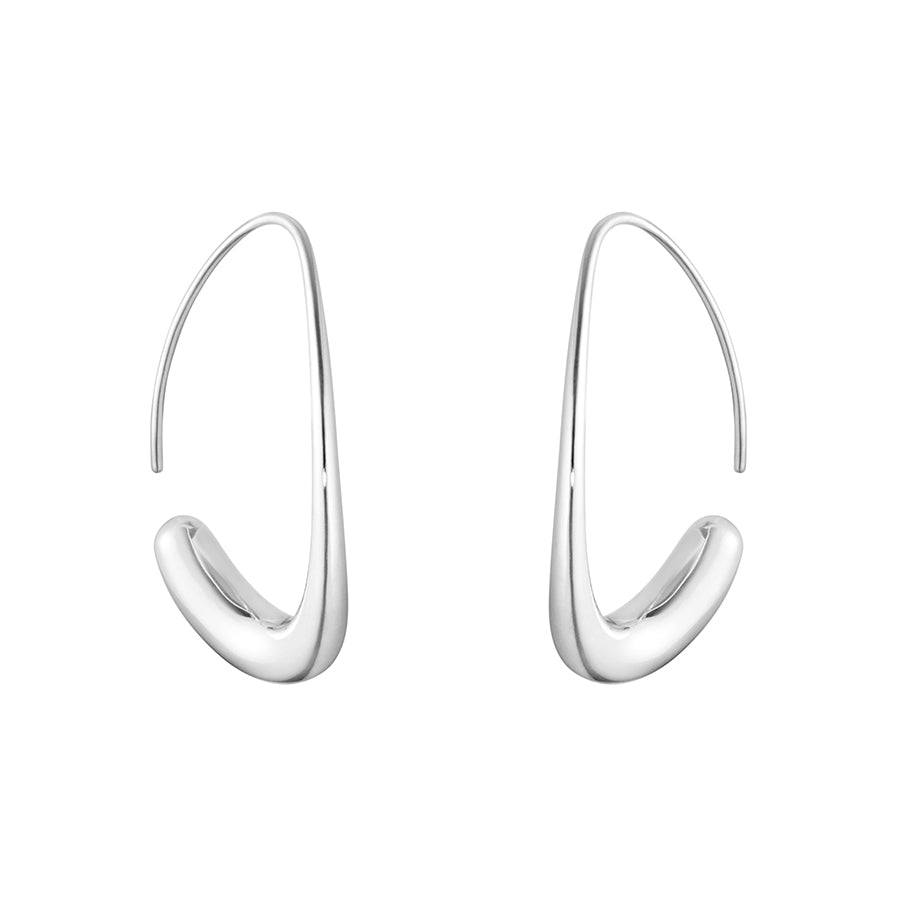 Georg Jensen Large Offspring Silver Hoops